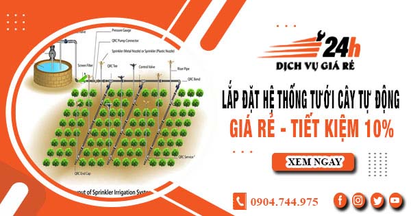 Lắp đặt hệ thống tưới cây tự động tại Củ Chi - Tiết kiệm 10%